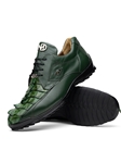 Green Hornback Caiman & Calf Leather Exotic Sneaker | Marco Di Milano Sneakers Collection | Sam's Tailoring Fine Men's Clothing