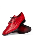 Red Ostrich Quill Lace Up Men's Derby Shoe | Marco Di Milano Lace Up Shoes Collection | Sam's Tailoring Fine Men's Clothing