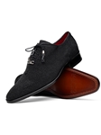 Black Genuine Stingray Men's Exotic Lace-Up Shoe | Marco Di Milano Lace Up Shoes Collection | Sam's Tailoring Fine Men's Clothing