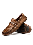 Cognac Python Original Skin Exotic Driver Loafer | Marco Di Milano Loafer Collection | Sam's Tailoring Fine Men's Clothing
