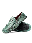 Aqua Python Original Skin Exotic Men's Driver Loafer | Marco Di Milano Loafer Collection | Sam's Tailoring Fine Men's Clothing