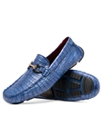 Blue Jeans Genuine Caiman Belly Slip-on Driving Loafer | Marco Di Milano Loafer Collection | Sam's Tailoring Fine Men's Clothing