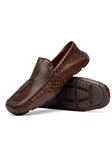 Brown Genuine Python Skin Slip On Driver Silhouette | Marco Di Milano Loafer Collection | Sam's Tailoring Fine Men's Clothing