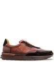 Brown/ Dark Cognac Notting Suede/Calf Men's Sneaker | Mezlan Casual Shoes Collection | Sam's Tailoring Fine Men's Clothing