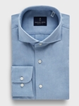 Light Blue Cotton Luxe Flannel Twill Casual Sartorial Men'S Shirt | Emanuel Berg Casual Shirts Collection | Sam's Tailoring Fine Men Clothing