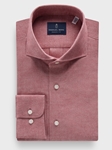 Medium Red Cotton Luxe Flannel Twill Casual Sartorial Men'S Shirt | Emanuel Berg Casual Shirts Collection | Sam's Tailoring Fine Men Clothing