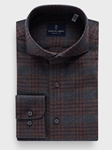 Grey Cotton Luxe Flannel Twill Casual Sartorial Men Shirt | Emanuel Berg Casual Shirts Collection | Sam's Tailoring Fine Men Clothing