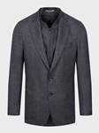 Charcoal Wool Twill 2-Button D-Constructed Soft Men'S Jacket   | Emanuel Berg Jackets Collection | Sam's Tailoring Fine Men Clothing