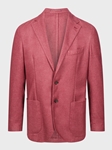Dark Red Wool / Cashmere Twill 2-Button D-Constructed Soft Jacket  | Emanuel Berg Jackets Collection | Sam's Tailoring Fine Men Clothing