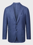 Dark Blue Wool / Cashmere Twill 2-Button D-Constructed Soft Jacket  | Emanuel Berg Jackets Collection | Sam's Tailoring Fine Men Clothing