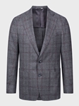 Charcoal Wool Checked Twill 2-Button D-Constructed Soft Jacket  | Emanuel Berg Jackets Collection | Sam's Tailoring Fine Men Clothing