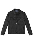 Black Performance Ultra Suede Jean Men Jacket  | Emanuel Berg Jackets Collection | Sam's Tailoring Fine Men Clothing