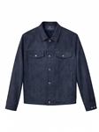 Navy Performance Ultra Suede Jean Men Jacket  | Emanuel Berg Jackets Collection | Sam's Tailoring Fine Men Clothing