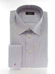 Double Cuffs: Blue and White Stripes Double Cuff Shirt - Eton of Sweden  |  SamsTailoring Clothing