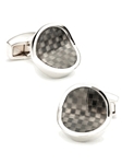 Tateossian London Black Checker Round Cufflinks CL0737 - Cufflinks | Sam's Tailoring Fine Men's Clothing