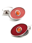 Tateossian London Red Spin Oval Cufflinks CL0462 - Cufflinks | Sam's Tailoring Fine Men's Clothing