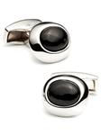 Tateossian London Sterling Oval Onyx Cabochon Cufflinks CL0747 - Cufflinks | Sam's Tailoring Fine Men's Clothing