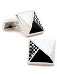 Tateossian London Checkered Level Pyramid Cufflinks CL0043 - Cufflinks | Sam's Tailoring Fine Men's Clothing