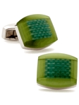 Tateossian London Green Cat's Eye Checker Cufflinks CL0064 - Cufflinks | Sam's Tailoring Fine Men's Clothing