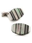 Tateossian London Black Mother of Pearl Stripe Cufflinks CUF-0206 - Cufflinks | Sam's Tailoring Fine Men's Clothing