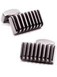 Ribbed Rectangular Black Cufflinks CUF0887 - Cufflinks | Sam's Tailoring Fine Men's Clothing