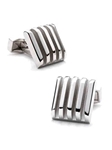 Tateossian London Ribbed Silver Square Cufflinks CUF0882 - Cufflinks | Sam's Tailoring Fine Men's Clothing