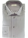 Contemporary Fit: Grey and White Stripes Single Cuff Shirt - Eton of Sweden  |  SamsTailoring Clothing