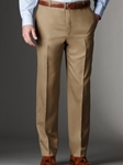 Hickey Freeman Tailored Clothing Modern Mahogany Collection Tan Flat Front Trousers A7511604007 - Trousers or Pants | Sam's Tailoring Fine Men's Clothing