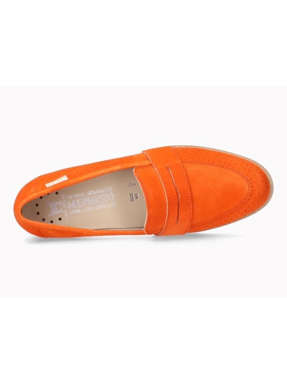 Burnt Orange Leather Velvet With Heel Women Loafer | Mephisto