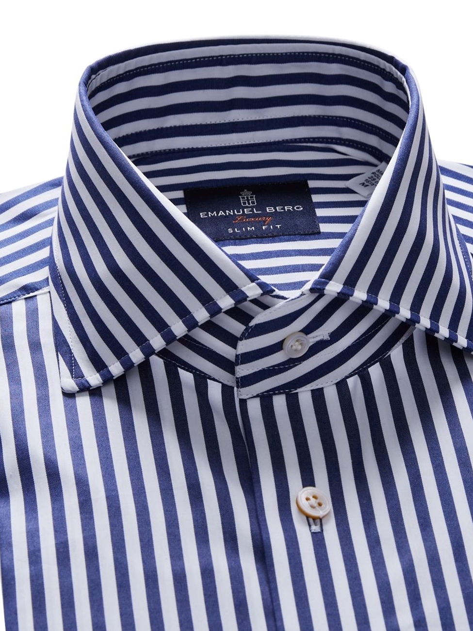 Fine Twill Modern Fit Dress Shirt with Cutaway Collar in Blue Check by  Emanuel Berg - Hansen's Clothing