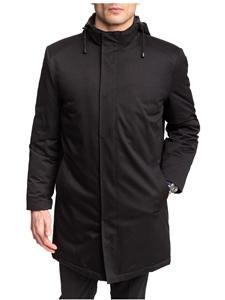 Black Down Filled With Hood Harper Rain Coat | Hart Schaffner Marx